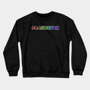 Village of Saanichton BC - Rainbow Text Design - Colourful Provenance - Tofino Crewneck Sweatshirt